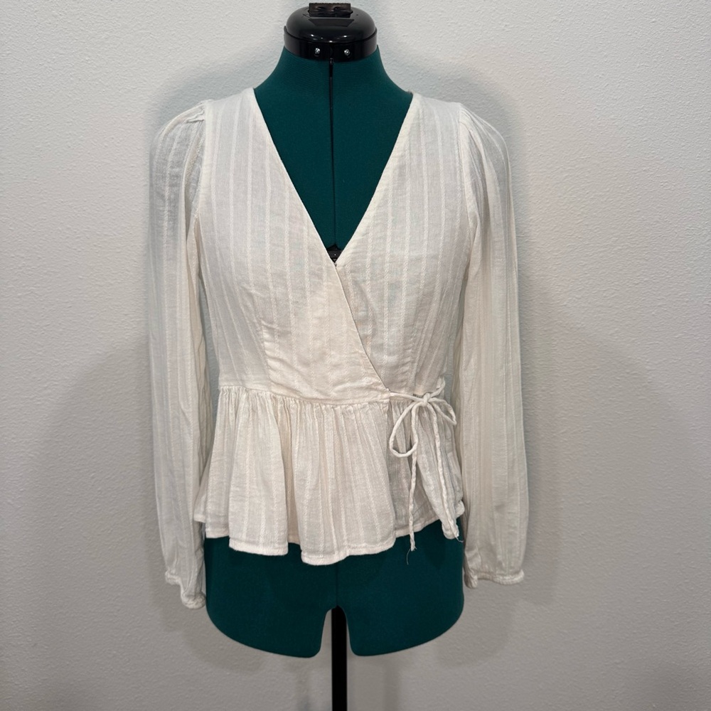 American Eagle Outfitters White Wrap Blouse